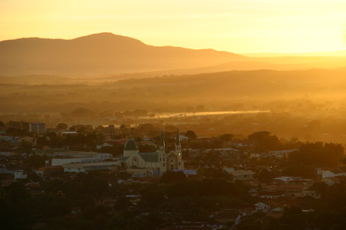 Vista da cidade ao amanhecer